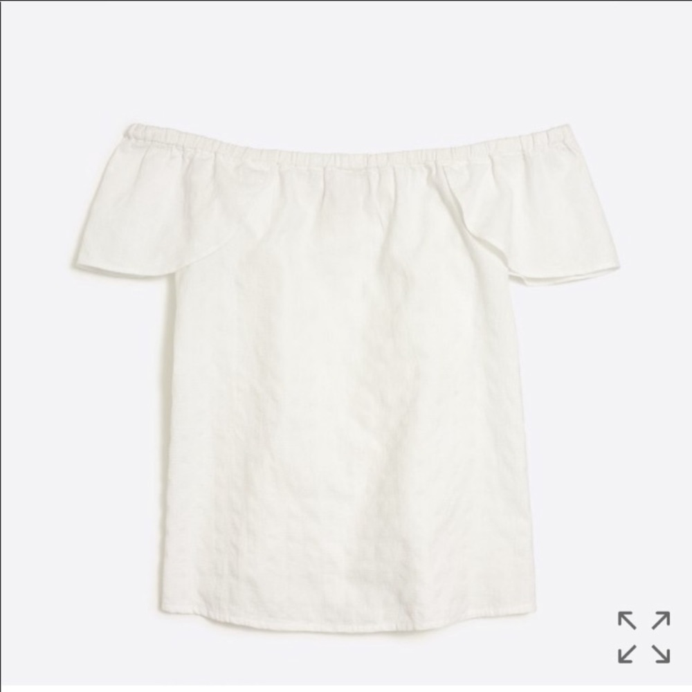 NWT off shoulder J. Crew white top